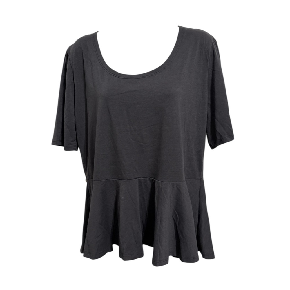Black Peplum Short Sleeve T-Shirt